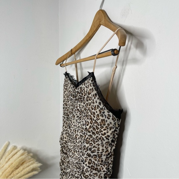 Endless Rose Leopard Print Lace Ruched Slip Mini Dress Size S Y2K - Picture 9 of 14
